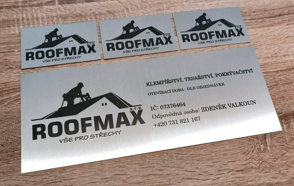 Nerezový produktový štítok — detail